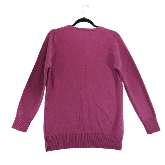 S WoolOvers Lambswool Cardigan Sweater Button Down Hot Pink Wool Overs Womens - Picture 2 of 13